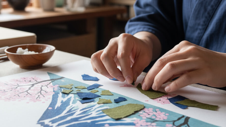 ちぎり絵・切り絵体験